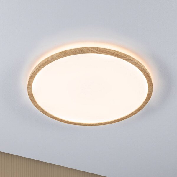 Paulmann LED stropní svítidlo Atria Shine Ø42cm dub IP44 3.000K, Světlé dřevo, Koupelna, Plast, Moderní