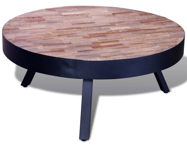 Konferenční stolek kulatý recyklované teakové dřevo