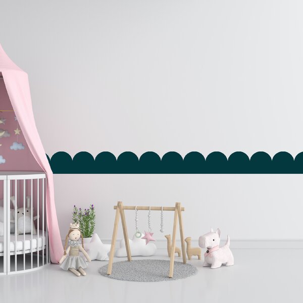 PIPPER. Textilní samolepící tapeta - Mini Oblouk - Modrozelená barva Barva: Tmavá