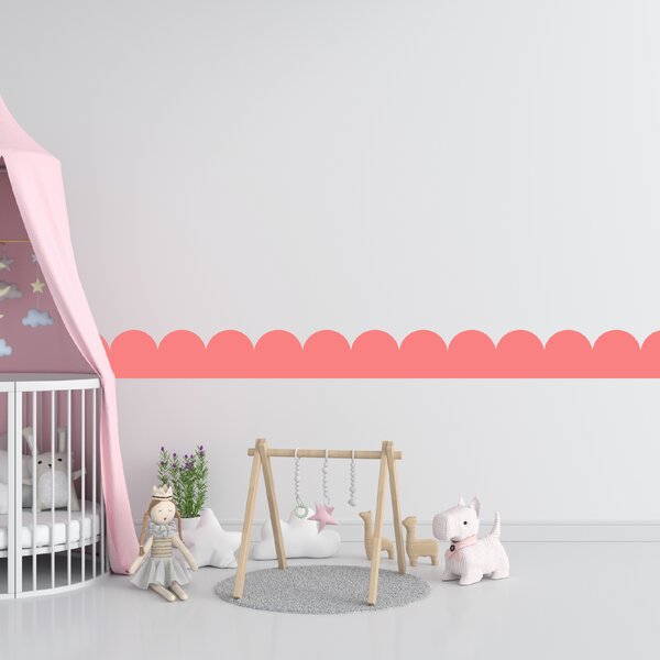 PIPPER. Textilní samolepící tapeta - Mini Oblouk - Růžová barva Barva: Tmavá