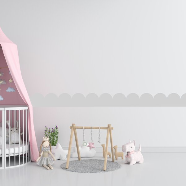 PIPPER. Textilní samolepící tapeta - Mini Oblouk - Šedá barva Barva: Tmavá