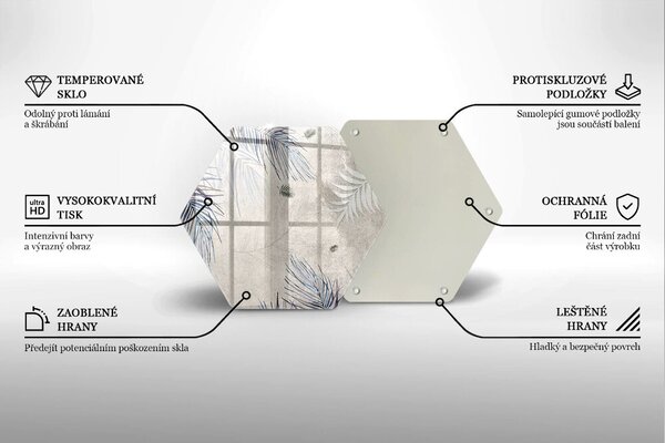 Skleněná deska do kuchyně Subtilní listy