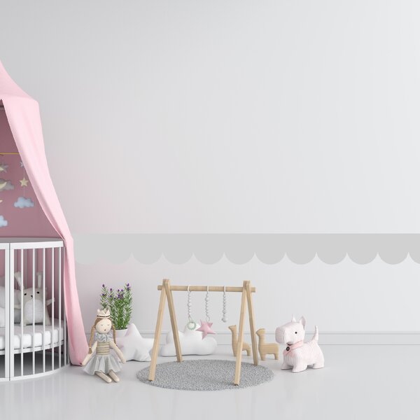PIPPER. Textilní samolepící tapeta - Mini Oblouk - Šedá barva Barva: Tmavá