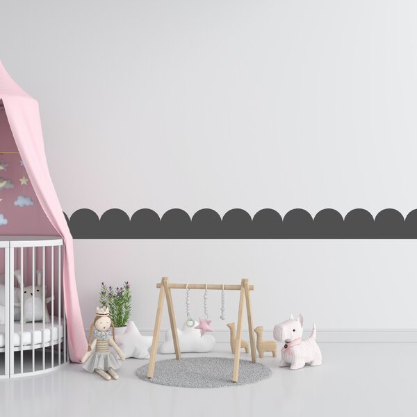 PIPPER. Textilní samolepící tapeta - Mini Oblouk - Šedá barva Barva: Tmavá