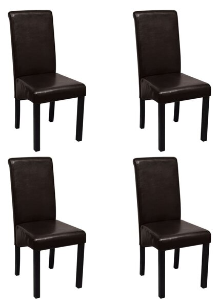 Jídelní židle 4 ks hnědé umělá kůže