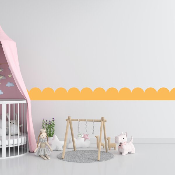 PIPPER. Textilní samolepící tapeta - Mini Oblouk - Žlutá barva Barva: Bledá