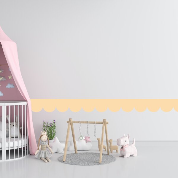 PIPPER. Textilní samolepící tapeta - Mini Oblouk - Žlutá barva Barva: Bledá