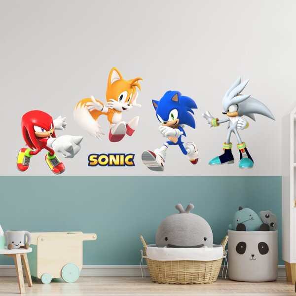 Textilní samolepka na zeď "Sonic a přátelé"