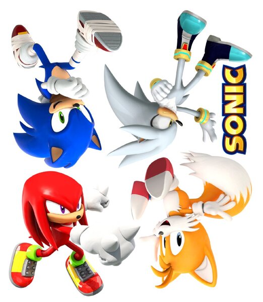 Textilní samolepka na zeď "Sonic a přátelé"