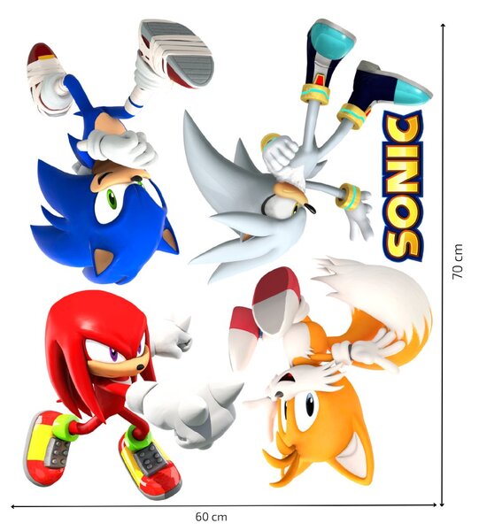 Textilní samolepka na zeď "Sonic a přátelé"