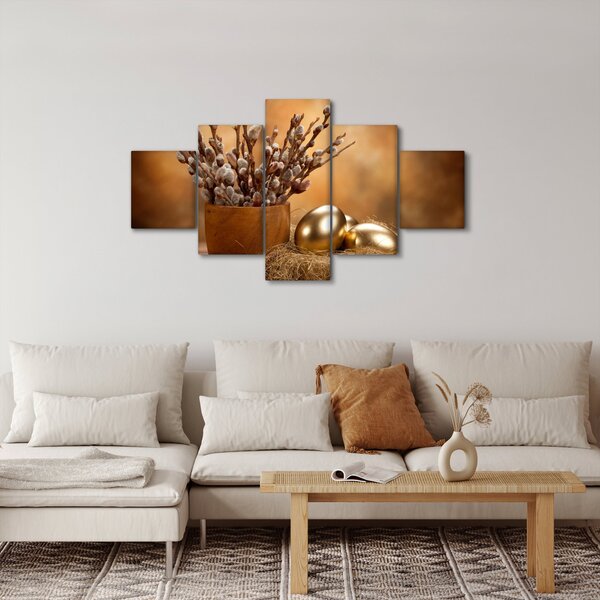 Obraz vejcí a kočiček (125x70 cm)