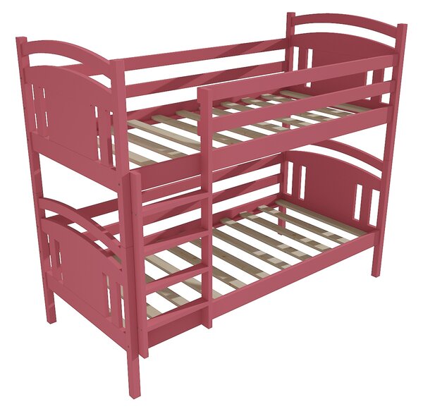 Vomaks Patrová postel PP 017 Rozměr: 80 x 180 cm, Barva: barva růžová, Prostor mezi lůžky: 80 cm