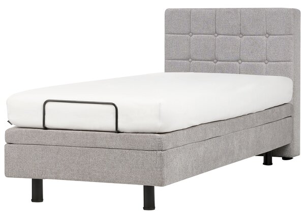 Polohovací postel Tkanina DUKE 90 x 200 cm Světle šedá