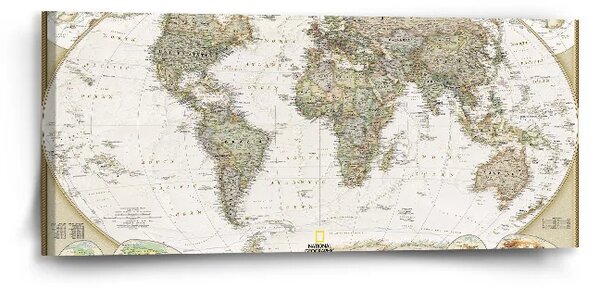 Sablio Obraz Mapa světa - 110x50 cm