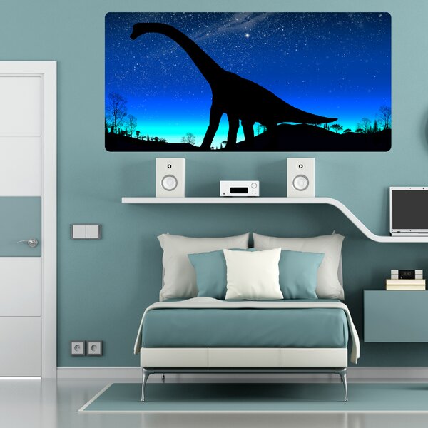 PIPPER. Samolepící textilní tapeta "Dinosaurus s noční oblohou"
