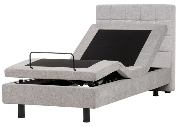 Polohovací postel Tkanina DUKE 90 x 200 cm Světle šedá