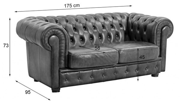 Pohovka Chesterfield Windsor 2M