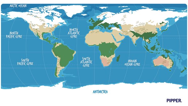 PIPPER. Samolepící textilní tapeta "Dětská mapa světa"
