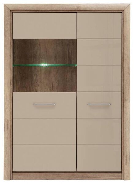 KOMODA, barvy dubu, pískové barvy, 98,5/138/40 cm - Široké komody, Online Only
