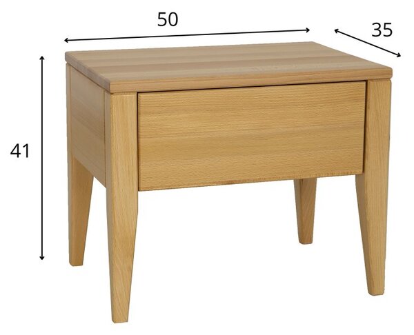 Noční stolek RETRO buk s 1 zásuvkou