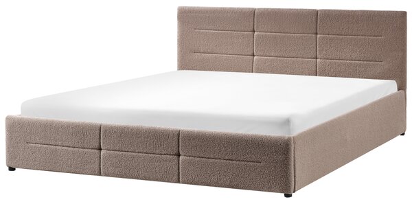 Postel s úložným prostorem Buklé MASSOGNES 180 x 200 cm Taupe