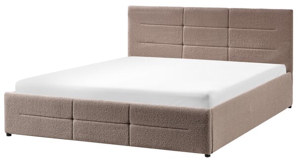 Postel s úložným prostorem Buklé MASSOGNES 160 x 200 cm Taupe