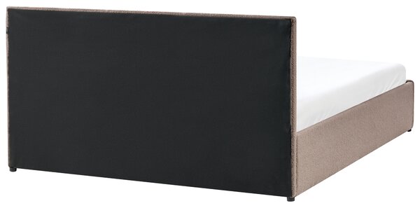 Postel s úložným prostorem Buklé MASSOGNES 160 x 200 cm Taupe
