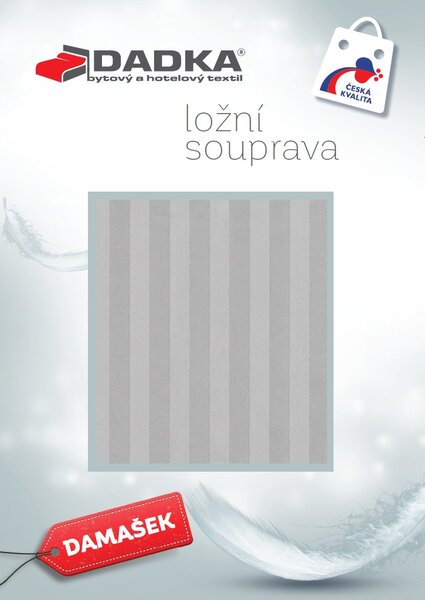 Povlečení atlas grádl šedý proužek 2,5 cm 140x200, 70x90 cm