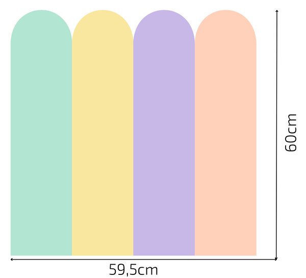 PIPPER. Textilní samolepící tapeta - Oblouk - Pastelová barva 2 Velikost: 60cm