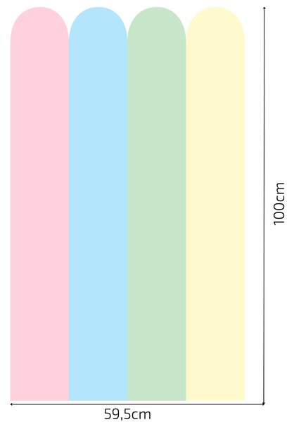 PIPPER. Textilní samolepící tapeta - Oblouk - Pastelová barva Velikost: 60cm