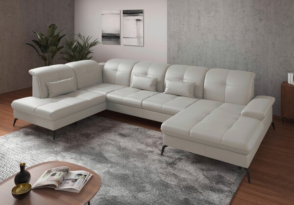 SEDACÍ SOUPRAVA, textil, kůže, bílá Sit & More - Sedací soupravy, Online Only