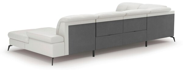 SEDACÍ SOUPRAVA, textil, kůže, bílá Sit & More - Sedací soupravy, Online Only