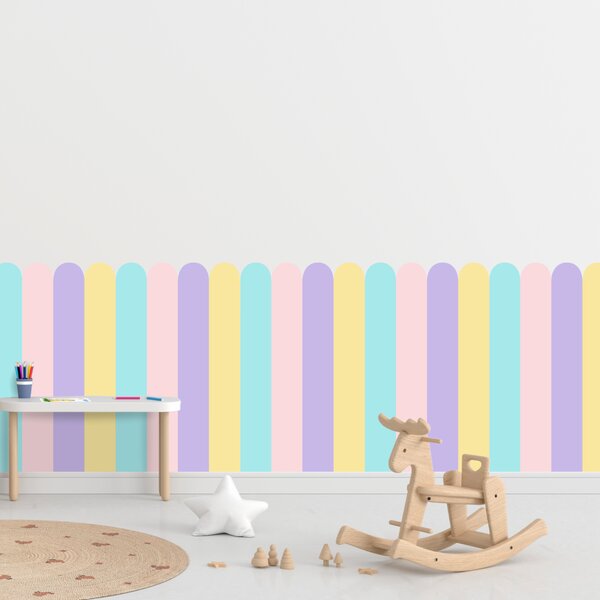 PIPPER. Textilní samolepící tapeta - Oblouk - Pastelová barva 3 Velikost: 80cm