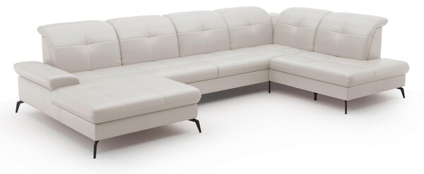 SEDACÍ SOUPRAVA, textil, kůže, bílá Sit & More - Sedací soupravy, Online Only