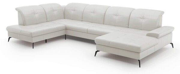 SEDACÍ SOUPRAVA, textil, kůže, bílá Sit & More - Sedací soupravy, Online Only
