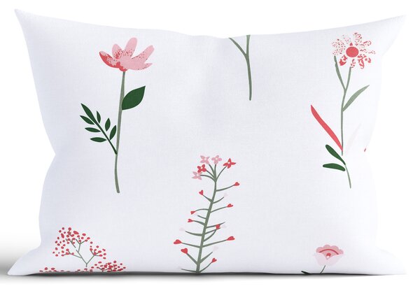 MK Lůžkoviny Bavlněný povlak na polštář Renforcé 40 x 60 cm - Vlčí máky bílé