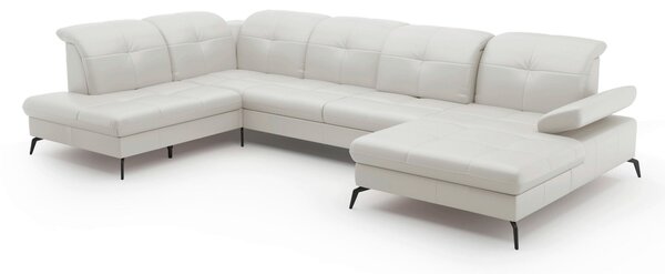 SEDACÍ SOUPRAVA, textil, kůže, bílá Sit & More - Sedací soupravy, Online Only
