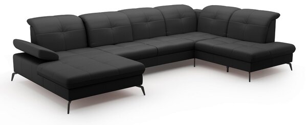 SEDACÍ SOUPRAVA, textil, kůže, černá Sit & More - Sedací soupravy, Online Only