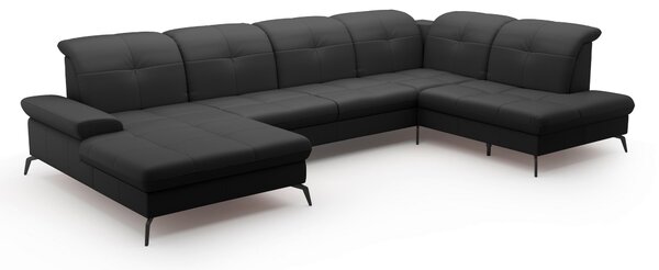SEDACÍ SOUPRAVA, textil, kůže, černá Sit & More - Sedací soupravy, Online Only