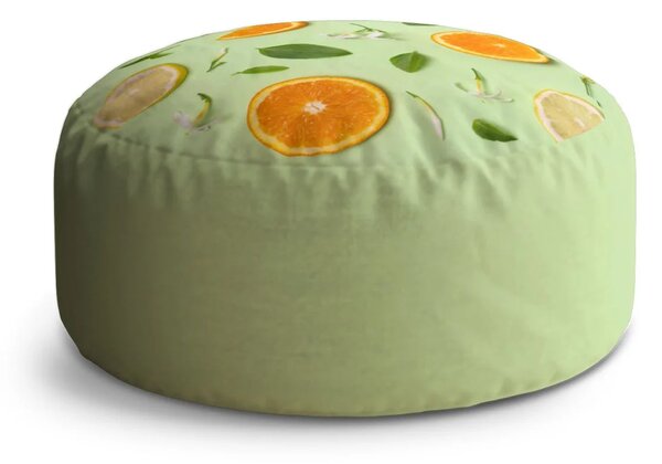 Sablio Taburet Circle Citrus a květ: 38x48 cm