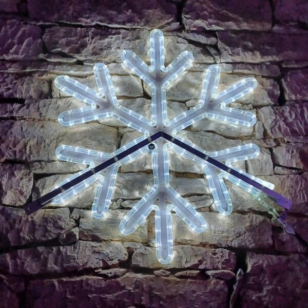 DecoLED LED světelná vločka VII, na sloupy VO 3D tisk, pr. 66 cm, FLASH, ledově bílá, IP67