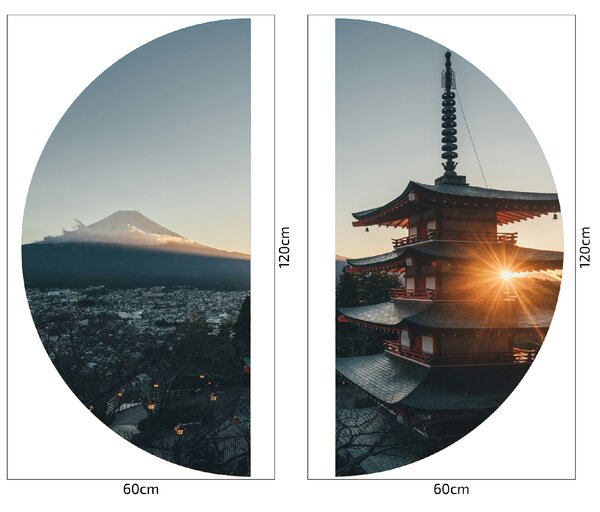PIPPER. Textilní kruhová samolepka na zeď "Japonsko 2" Velikost: 60cm
