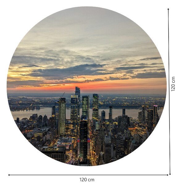 PIPPER. Textilní kruhová samolepka na zeď "New York" Velikost: 100cm