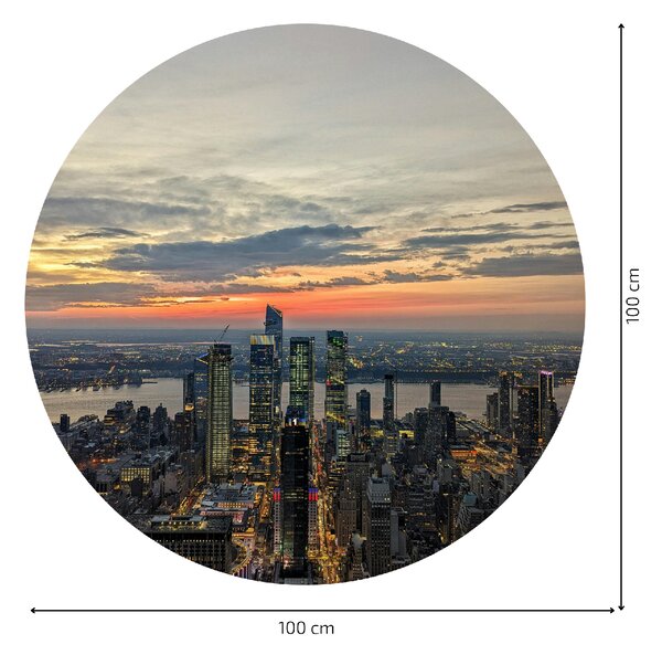 PIPPER. Textilní kruhová samolepka na zeď "New York" Velikost: 100cm