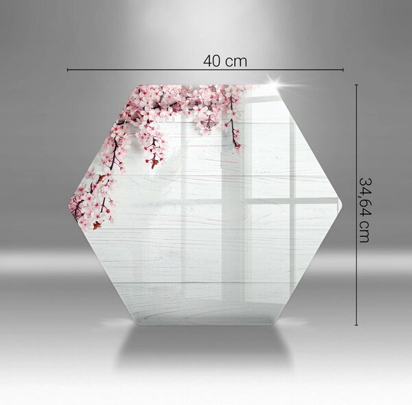 Skleněná deska do kuchyně Květiny na prknech