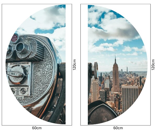 PIPPER. Textilní kruhová samolepka na zeď "New York 2" Velikost: 60cm
