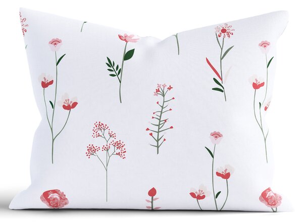 MK Lůžkoviny Bavlněný povlak na polštář Renforcé 70 x 90 cm - Vlčí máky bílé