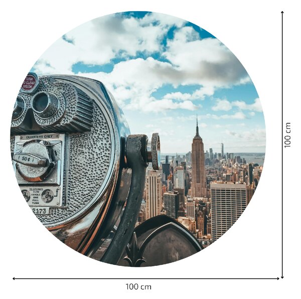 PIPPER. Textilní kruhová samolepka na zeď "New York 2" Velikost: 60cm
