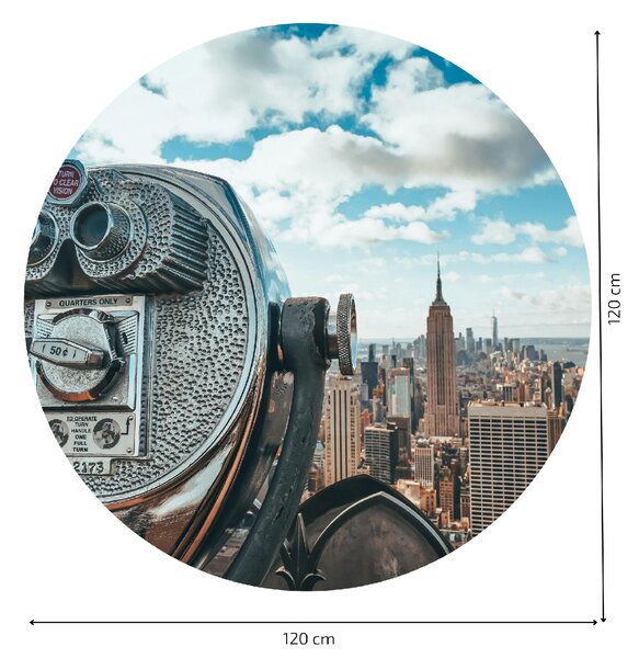 PIPPER. Textilní kruhová samolepka na zeď "New York 2" Velikost: 60cm
