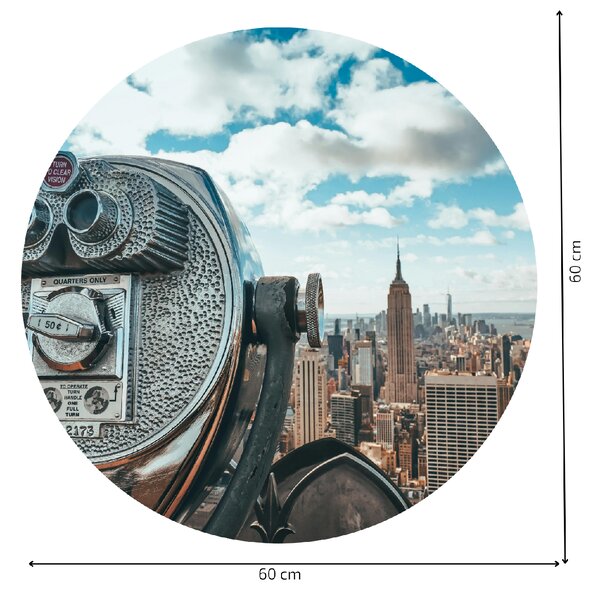 PIPPER. Textilní kruhová samolepka na zeď "New York 2" Velikost: 60cm